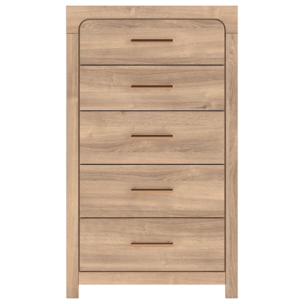 Ashley Kinlanni 5-Drawer Chest in Tan, , large