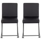 LumiSource Fuji Side Chair with Black Faux Leather Cushion in Black (Set of 2), , large