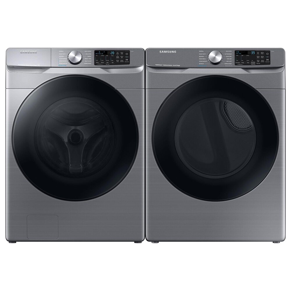Samsung 4.5 Cu. Ft. Front Load Washer and 7.5 Cu. Ft. Gas Dryer Laundry Pair in Platinum, , large