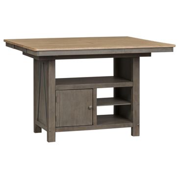 Belle Furnishings Kitchen Island with 2-Stool in Gray and Sandstone, , large