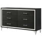 Coaster Lucia 6-Drawer Dresser and Mirror in Black and Chrome, , large
