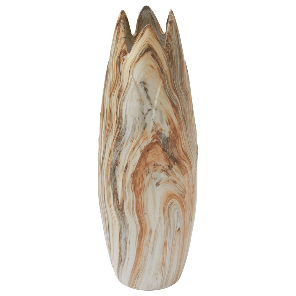 Maple and Jade 21" x 7" Vase in Beige, White, Gray and Coral, , large