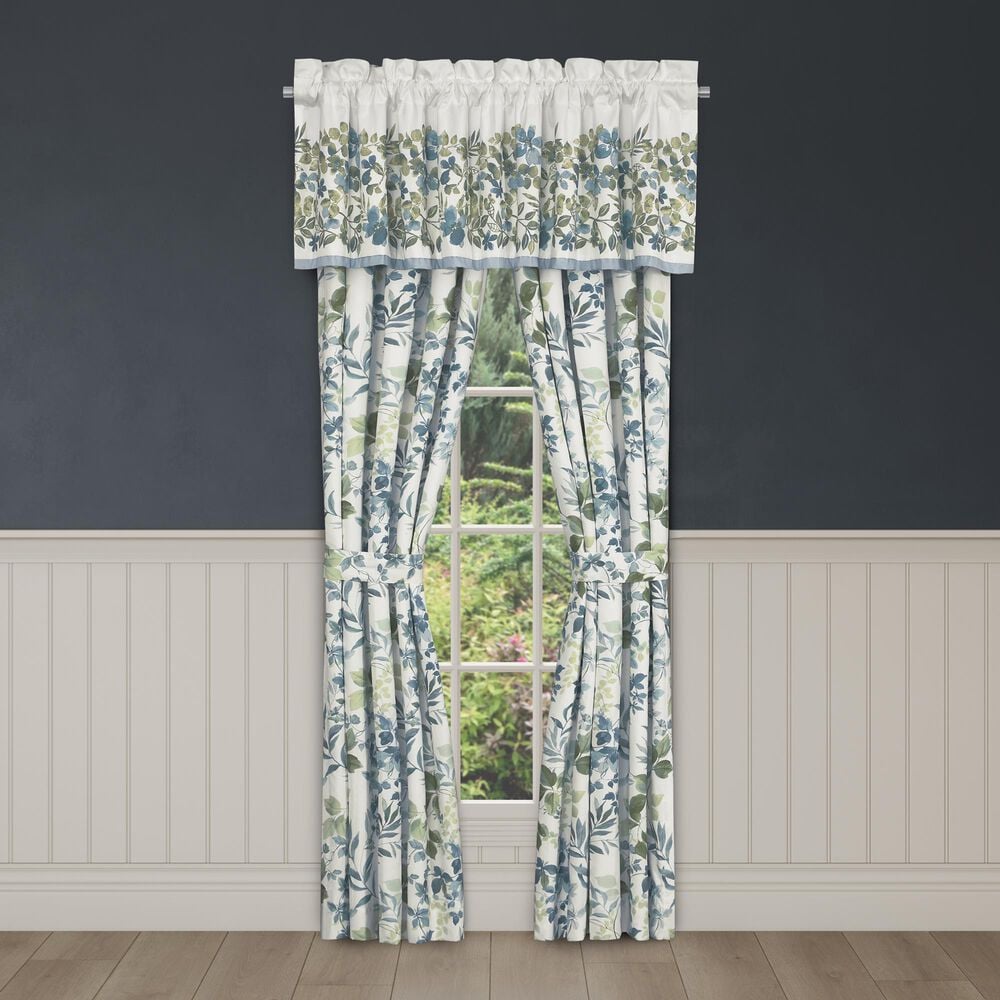 J. Queen New York Evergreen 72&quot; x 17&quot; Straight Window Valance in Blue and Green, , large