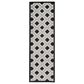 Nourison Aloha Geometric 2" x 6" Black and White Indoor/Outdoor Runner, , large