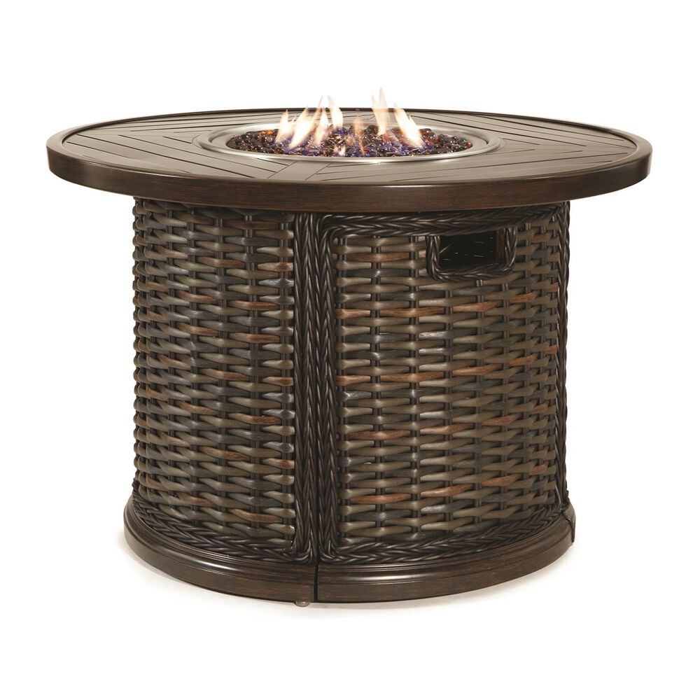 Venture South Hampton 42" Round Gas Fire Pit in Sandalwood, , large
