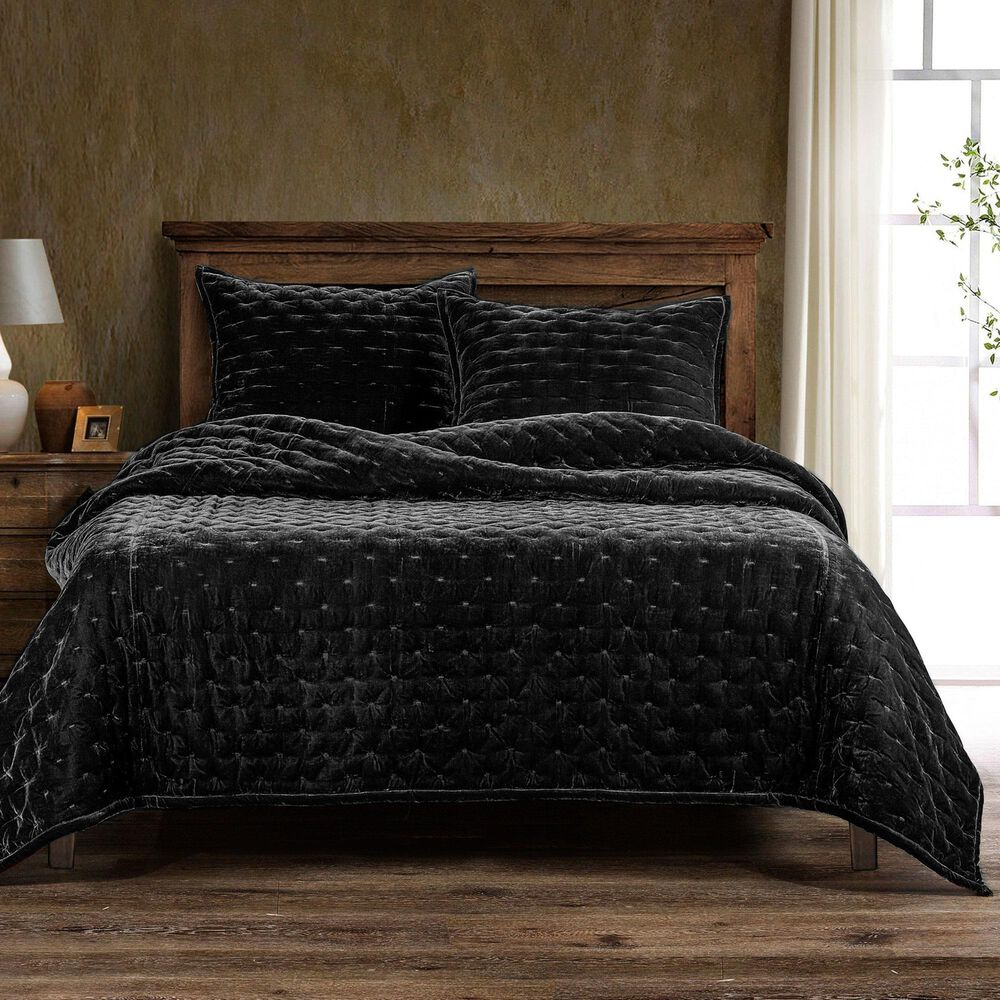 HiEnd Accents Stella King Quilt in Black, , large
