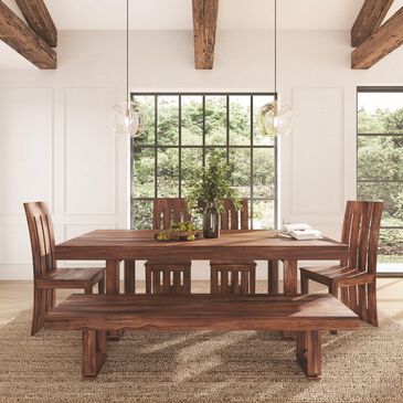 Shell Island Furniture Brownstone 6-Piece Dining Set in Nut Brown, , large