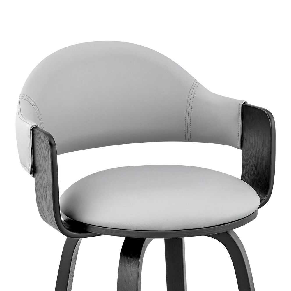 Blue River Daxton 26&quot; Swivel Counter Stool in Gray/Black, , large