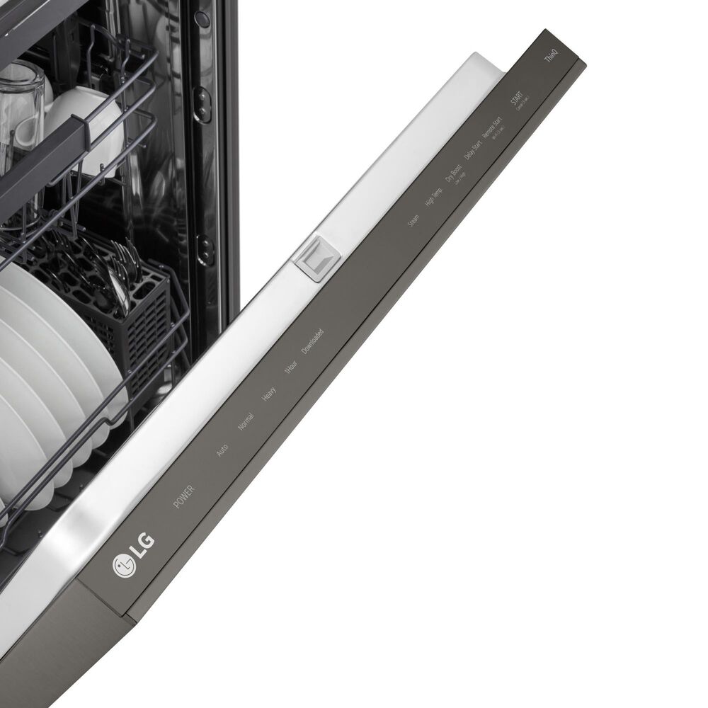 LG 24" Built-In Pocket Handle Dishwasher with SteamAssist in Black Stainless Steel, , large