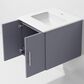 Lexora Home Geneva 24" Single Bathroom Vanity in Dark Grey with 2 cm White Quartz Top and Rectangular Sink, , large