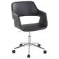 LumiSource Margarite Swivel Task Chair with Black Faux Leather Cushion in Chrome, , large