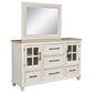 Ashley Shaybrock 5-Drawer Dresser and Mirror in Antique White and Brown, , large