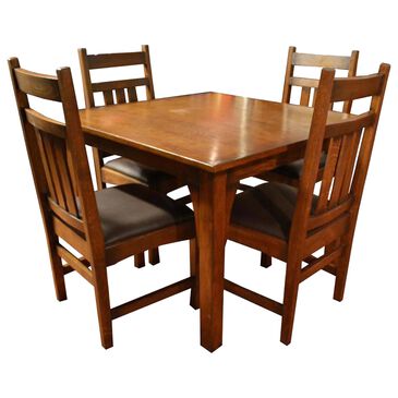 Crafters & Weavers 5-Piece Square Dining Set with 39.5" Chairs in Michael"s Cherry, , large