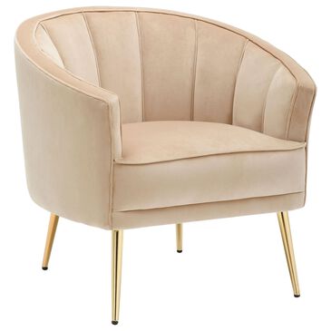 Lumisource Tania Accent Chair in Champagne Velvet and Gold, , large