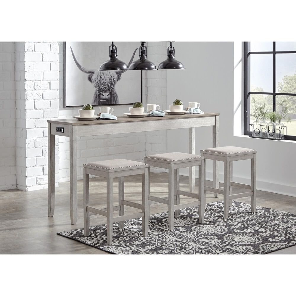 Signature Design by Ashley Skempton 4-Piece Counter Height Table Set in Beige, , large