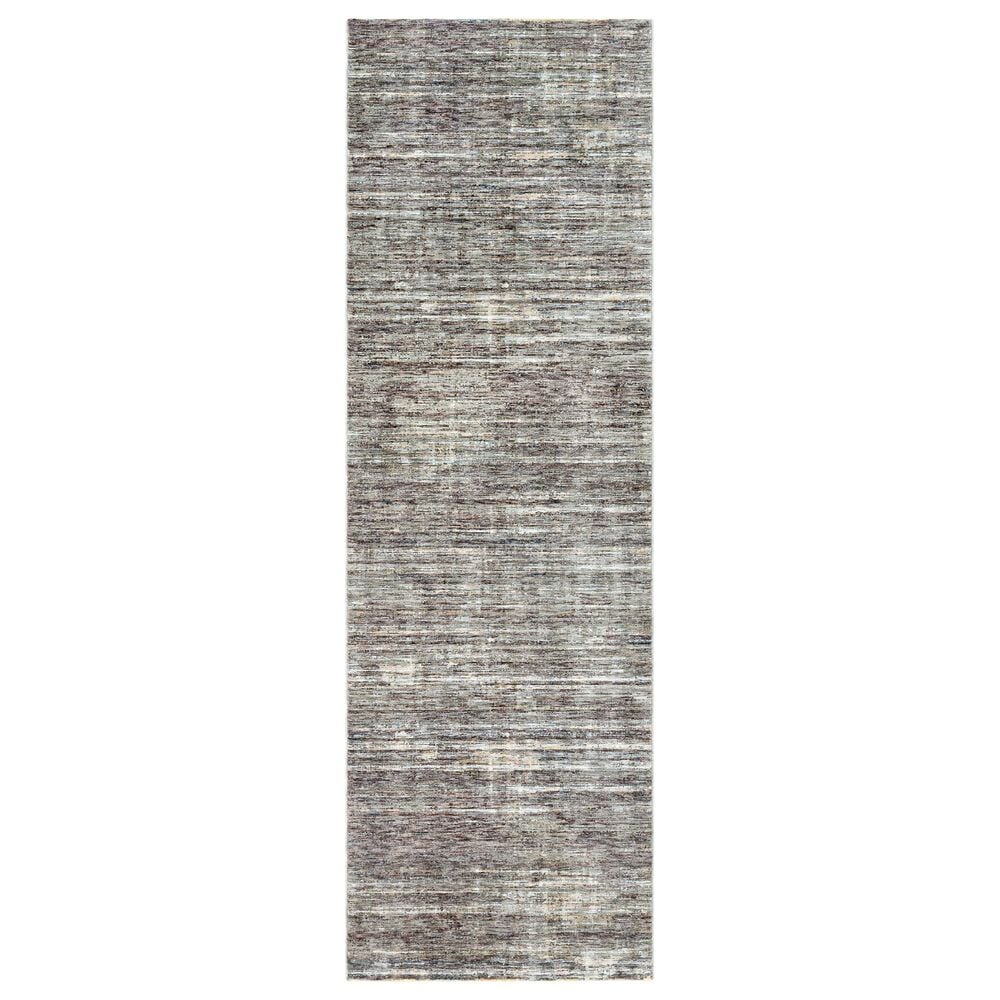 Surya Presidential PDT-2309 3"3" x 10" Charcoal, Ivory and Blue Runner, , large