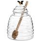 HIC Kitchen Glass Honey Jar with Lid and Honey Dipper in Clear and Brown, , large