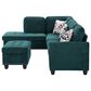 HOMLUX 94.49" L-Shaped Modular Sectional Sofa with Storage Ottoman and Cup Holders in Green, , large