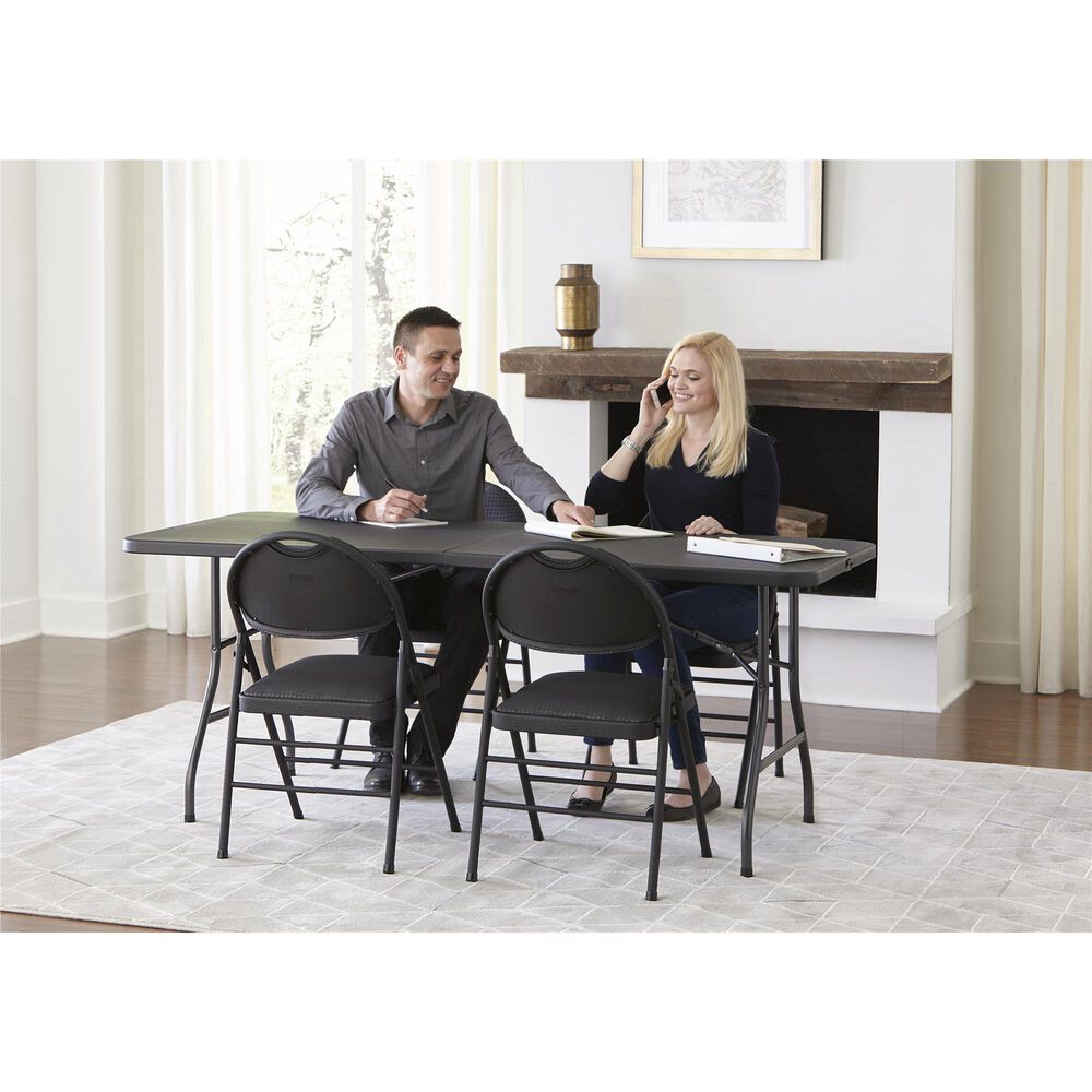 DHP 6&#39; Folding Table in Black, , large