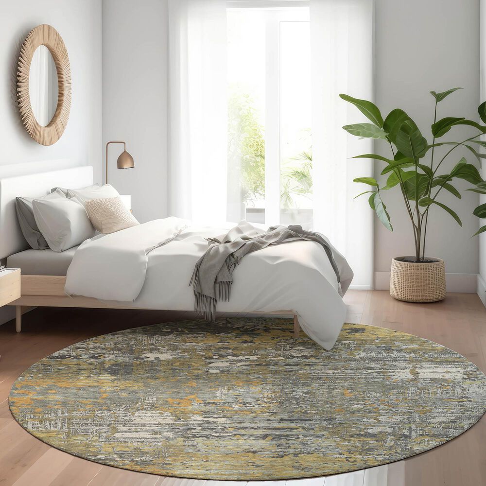 Dalyn Rug Company Kochi KC12 Gray 8&#39; Round Area Rug, , large