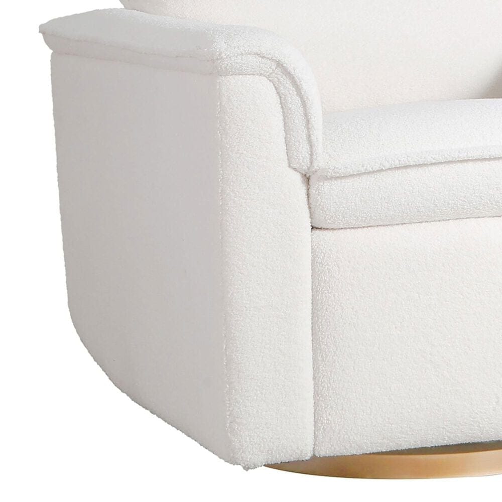 Baby Appleseed Anza Manual Swivel Glider Recliner in Snow, , large