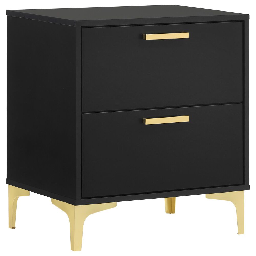 Pacific Landing Kendall 4-Piece Queen Upholstered Bedroom Set in Black and Gold, , large