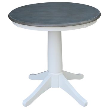 International Concepts 30" Traditional Dining Table in White and Heather Gray, , large