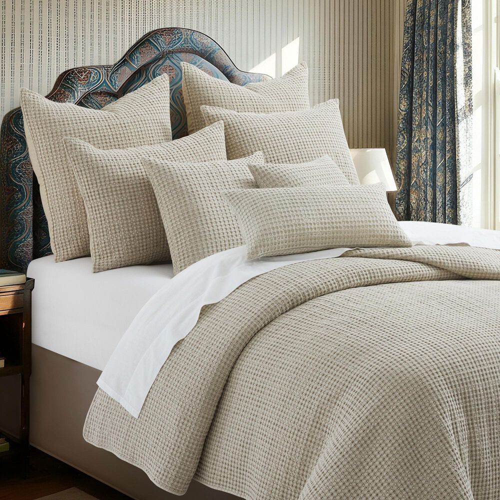 Levtex Mills Waffle 3-Piece Full/Queen Quilt Set in Wheat, , large