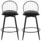 Lumisource Riley 26" Swivel Counter Stool in Black (Set of 2), , large