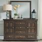 Liberty Furniture Big Valley 6-Drawer Dresser and Mirror in Brownstone, , large