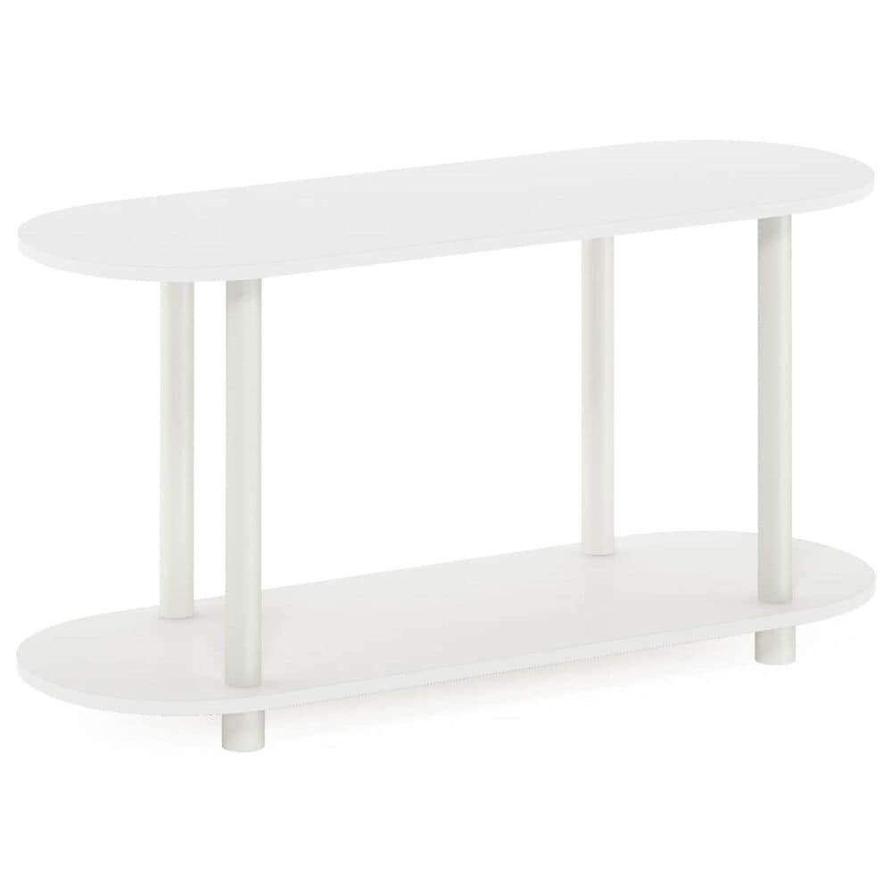 HOMLUX Turn-N-Tube 2-Tier Oval Side Display Rack in White and Virgin White, , large