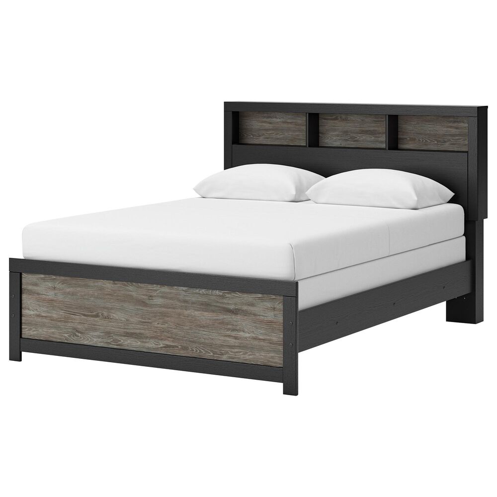 Ashley Broachmyn Queen Bookcase Bed in Black and Gray, , large