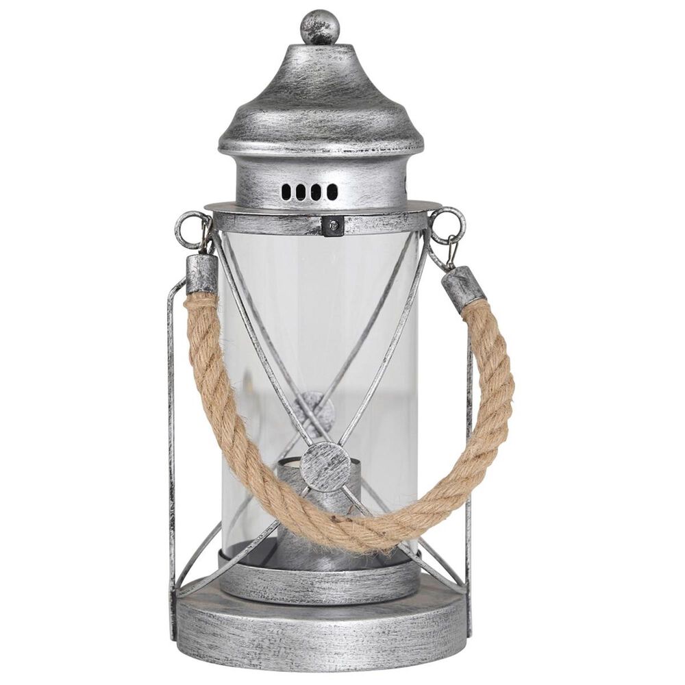 Sagebrook Home 13" Lantern Lamp in Silver, , large