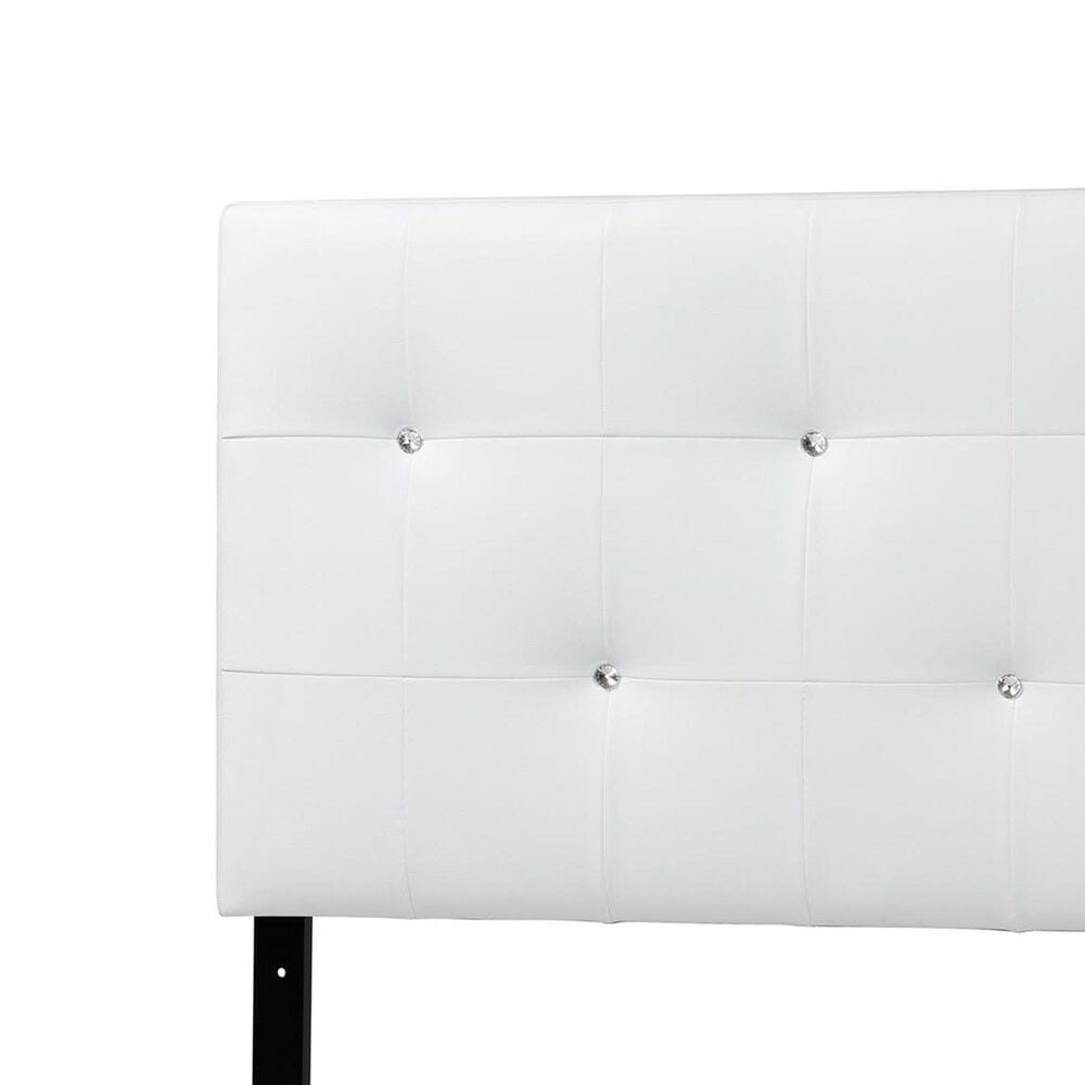 Baxton Studio Kirchem Twin Upholstered Headboard in White, , large
