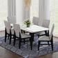 Mayberry Hill Marlene Dining Table with Faux Marble Top in White and Black - Table Only, , large