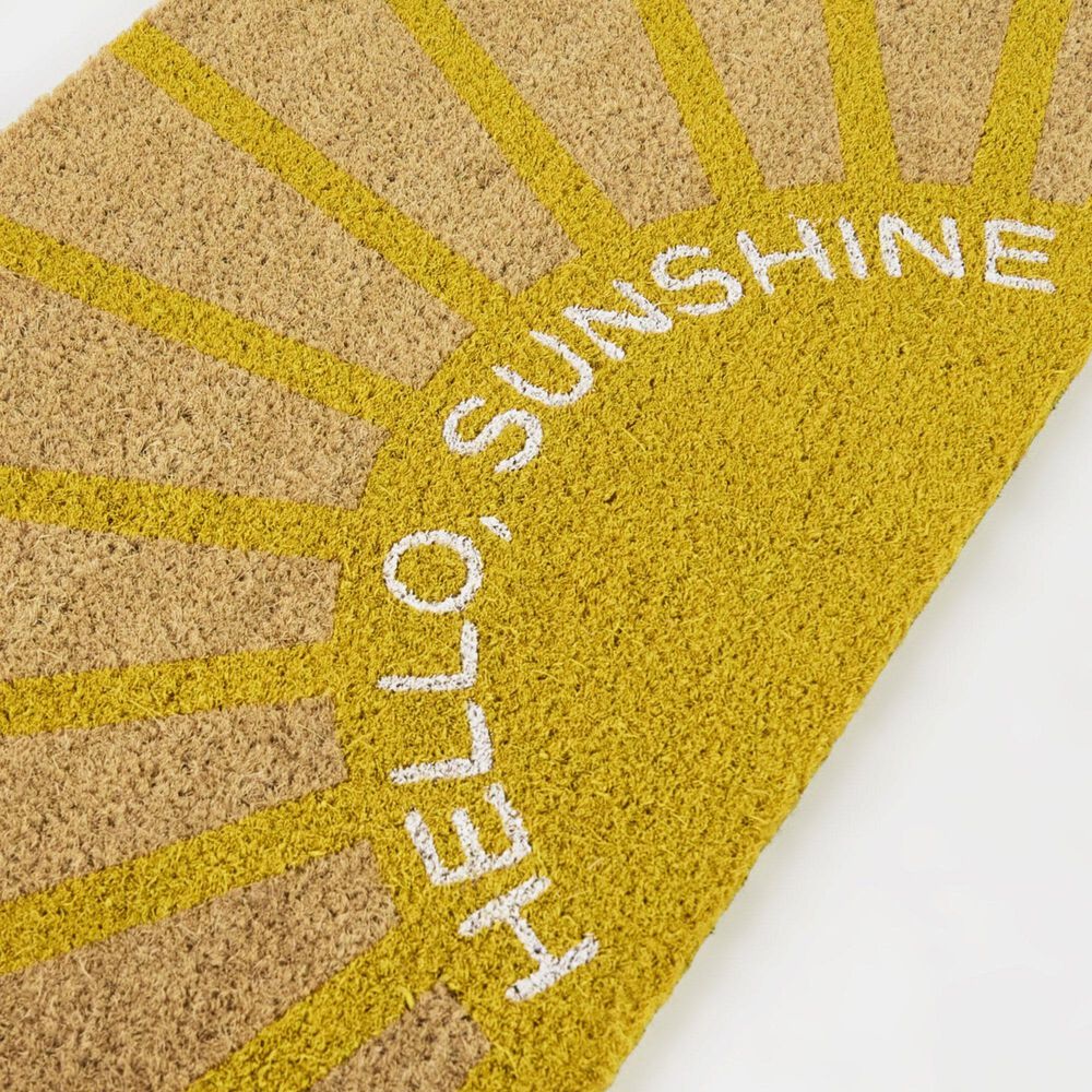 Balta Rugs Hello Sunshine Greeting Yellow 1&#39;6&quot; x 2&#39;6&quot; Door Mat, , large