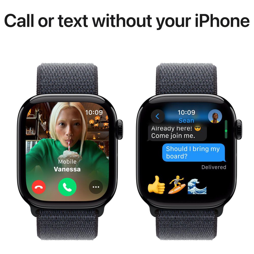 Apple Watch Series 10 GPS 42mm Jet Black Aluminum Case with Ink Sport Loop, , large