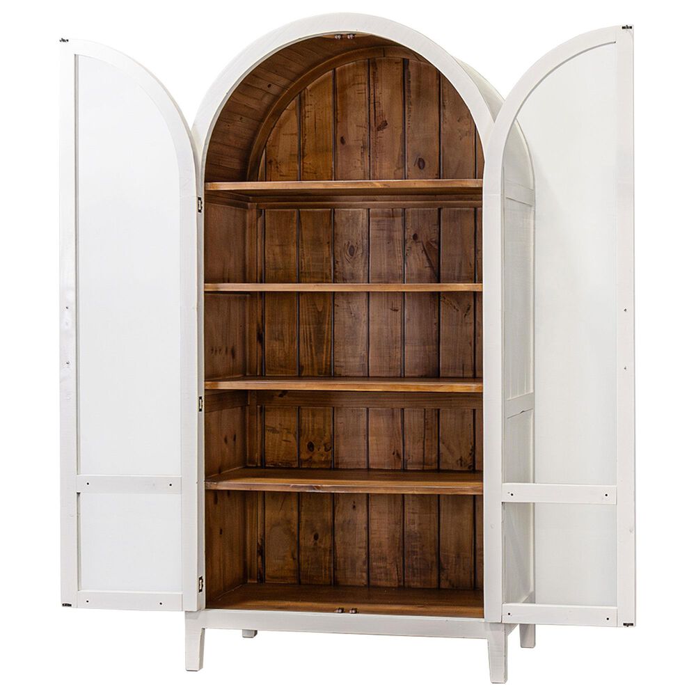 Ardent Home Julia  2-Door Display Cabinet in Rubbed White and Caramel, , large