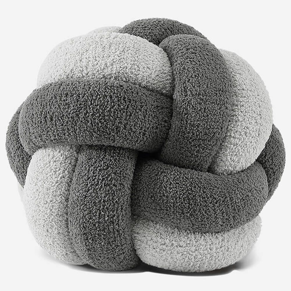 Sunday Citizen 12" Round Knot Throw Pillow in Granite and Cloud Gray, , large