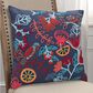 Rizzy Home Floral 20" Down Filled Pillow in Navy, , large