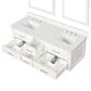 Lexora Home Castor 60" Double Bathroom Vanity in White with White Cultured Marble Top, Rectangular Sinks and 28" Mirrors, , large