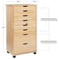 Linon Home Decor Cary 8-Drawer Rolling Cart in Natural, , large