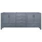 Lexora Home Jacques 80" Double Bathroom Vanity in Dark Grey with 2 cm White Carrara Marble Top and Rectangular Sinks, , large
