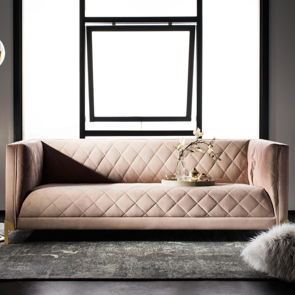 Safavieh Luanna Trellis Sofa in Pale Mauve, , large