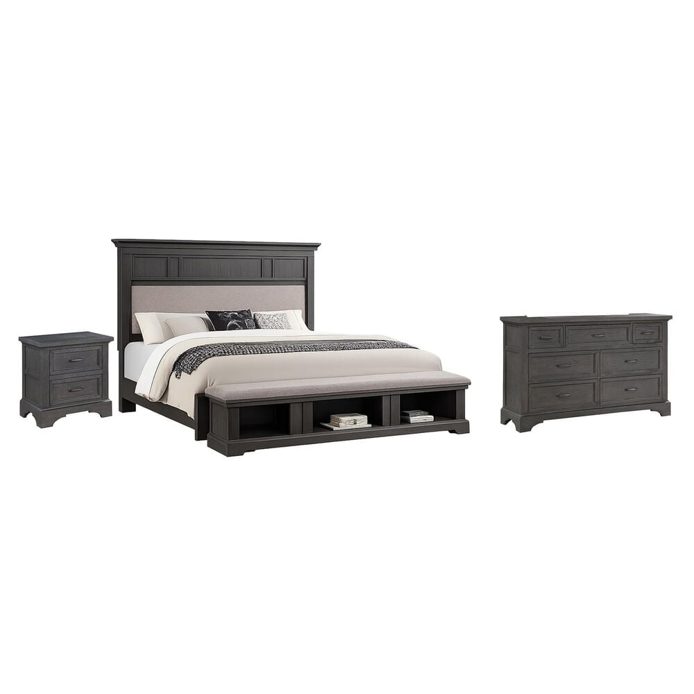 Davis International Prescott Queen Storage Panel Bed with Dresser and Nightstand in Gray Oak, , large