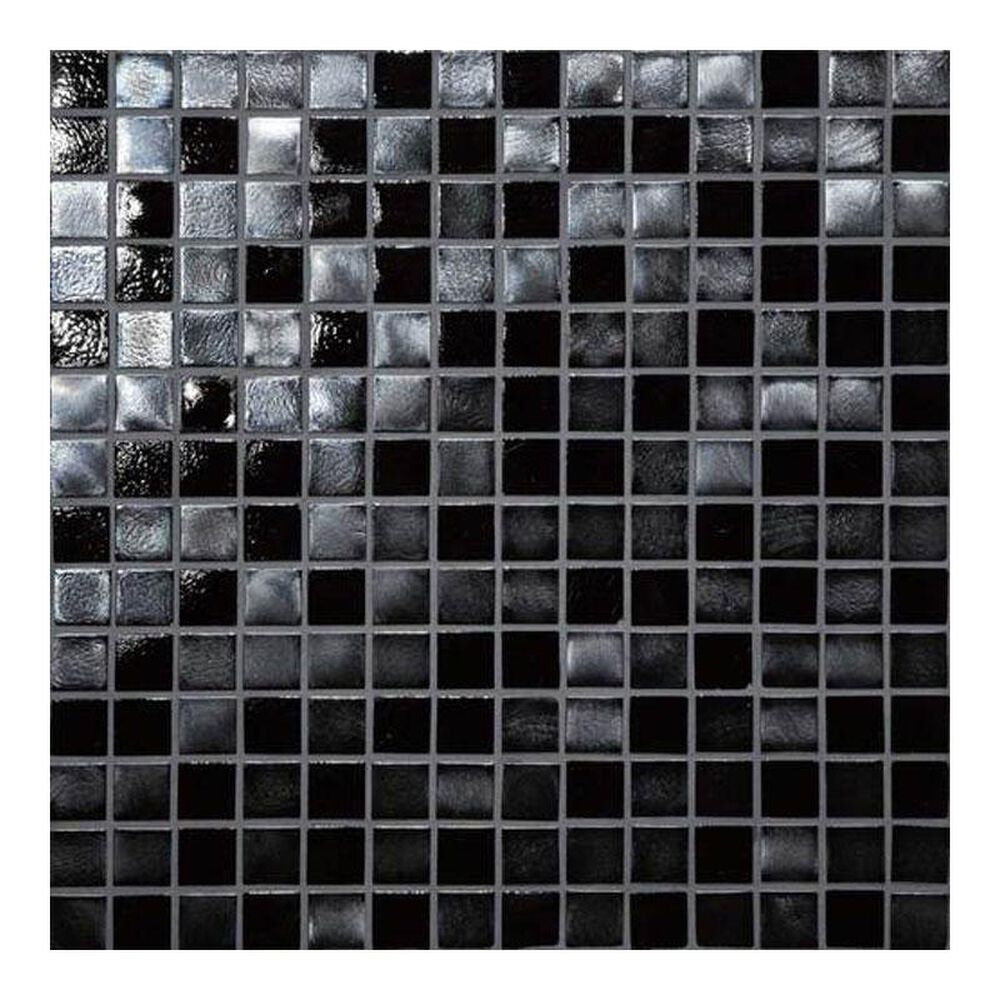 Dal-Tile Glass Horizons Black Sand 12" x 12" Glass Mosaic Sheet, , large
