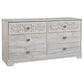 Ashley Paxberry 59" 6-Drawer Dresser in Whitewash, , large