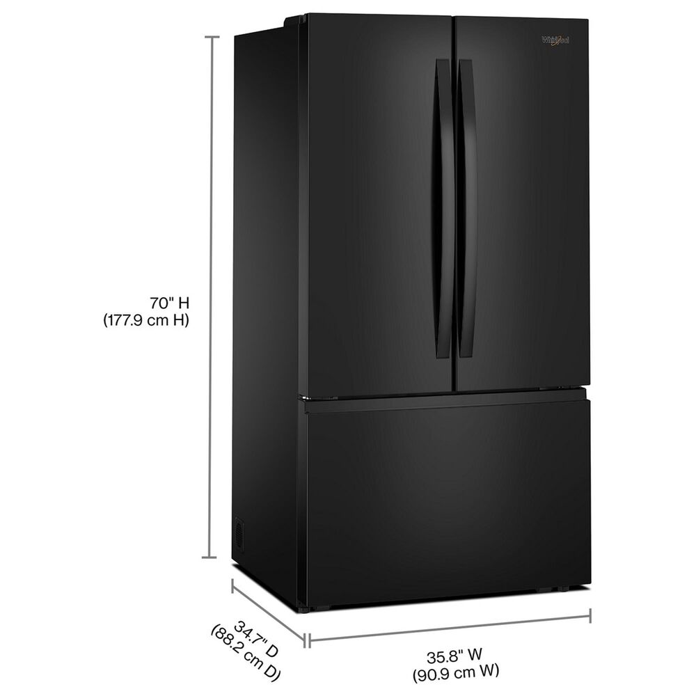 Whirlpool 30.52 Cu. Ft. French Door Refrigerator with Interior Water Dispenser in Black, , large
