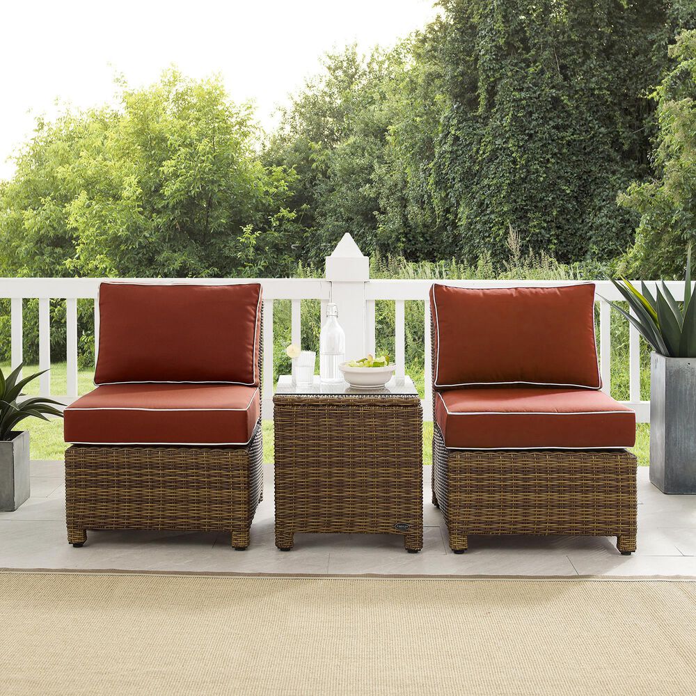 Crosley Furniture Bradenton 3-Piece Patio Chair Set in Sangria, , large