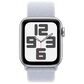 Apple Watch SE GPS + Cellular 40mm Silver Aluminum Case with Blue Cloud Sport Loop, , large